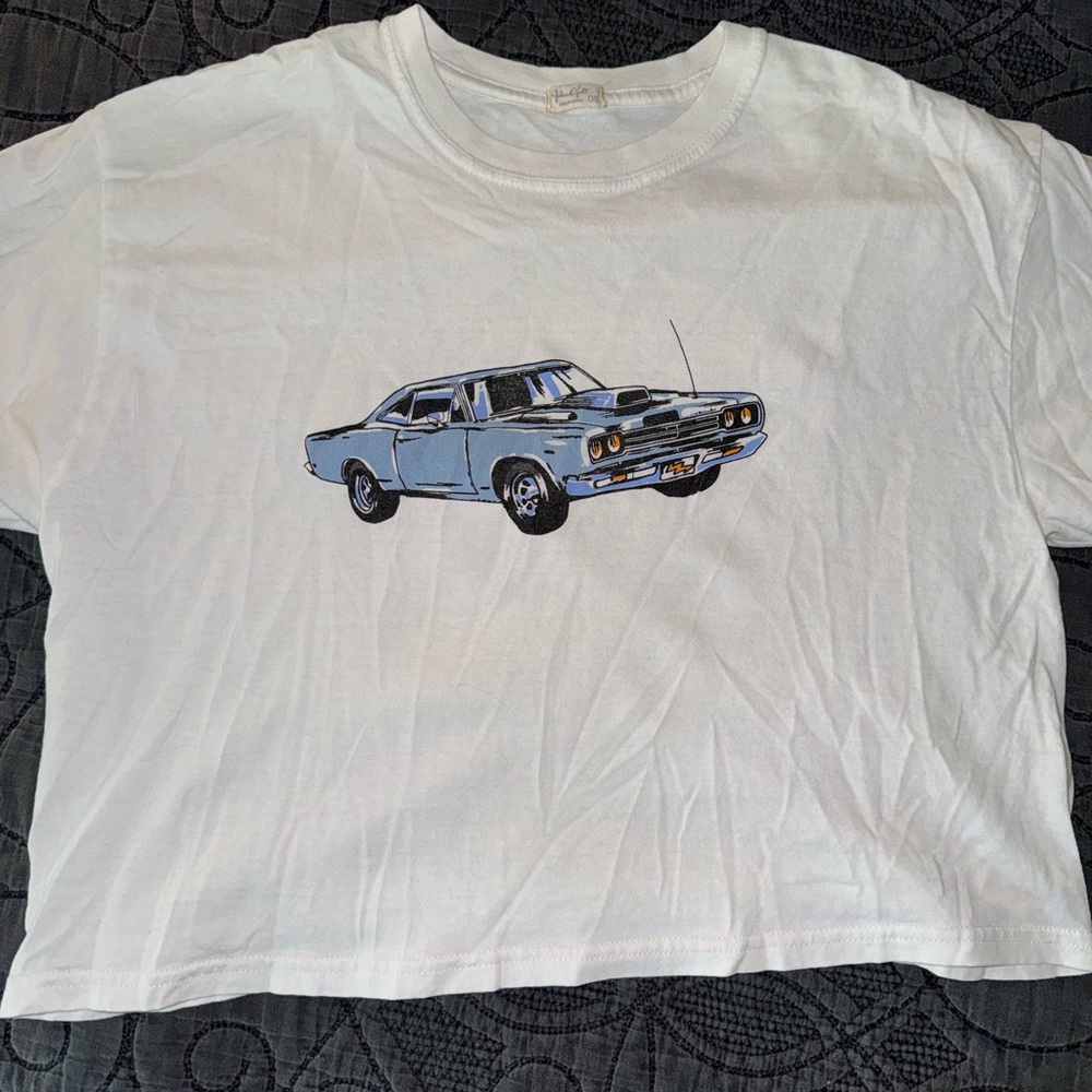 john galt brandy melville vintage car motor show cropped tee